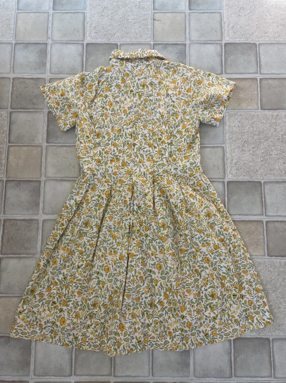 Girls Crewcuts Yellow Floral Button-Front Dress Size 12